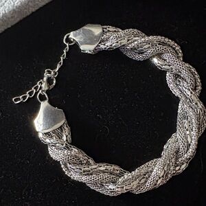Elegant Silver Braided Bracelet